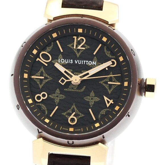 LOUIS VUITTON Tanbur slim QA137 Brown Dial Quartz Ladies Watch_896004 - Picture 1 of 7